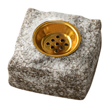 Grey Ceramic Censer Incense Holder for Home Aromatherapy Decor