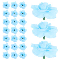 100 Pcs Artificial Faux Silk Stapelia Flower Heads Light Blue
