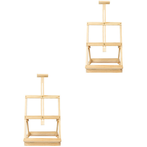 2Pcs Wooden Easel Artist Pine Table Frame Display 2