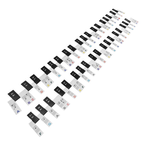 Plastic 88 Key Piano Keyboard Stickers Colorful Note Guide