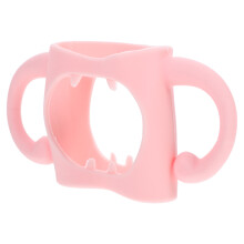 Baby Bottle Handle Grip Silicone Sleeve Anti Breakage Pink