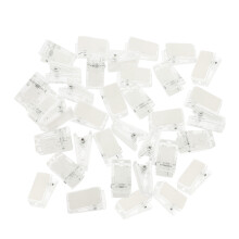 60Pcs Mini Clear Plastic Badge Clips For ID Cards Name Tags