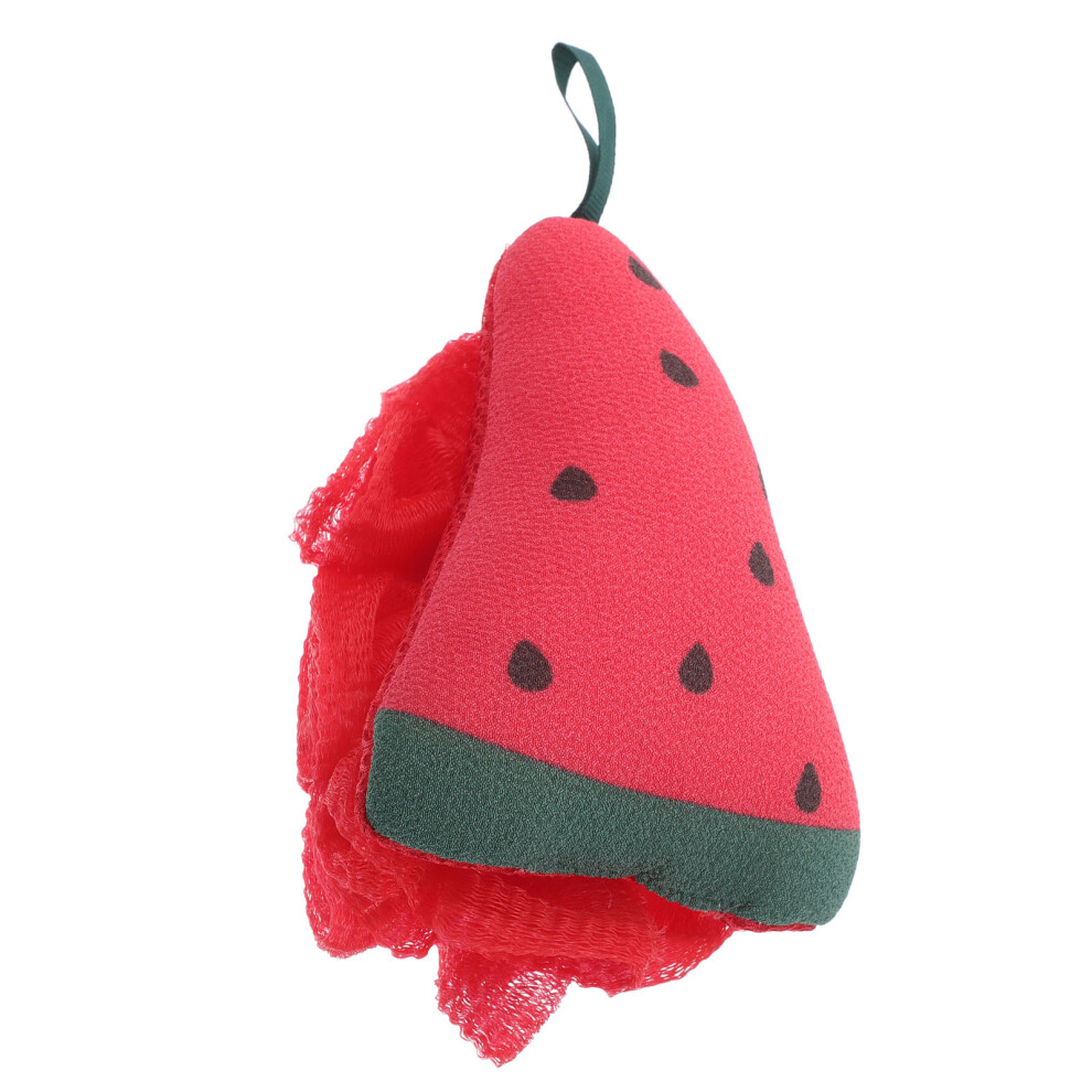 Happyyami 3Pcs Exfoliating Bath Sponge Shower Loofah Watermelon Mesh Pouf
