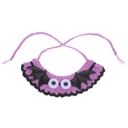 4Pcs Halloween Cat Collar Scarf: Adjustable Knitted Bib 14Cm 1