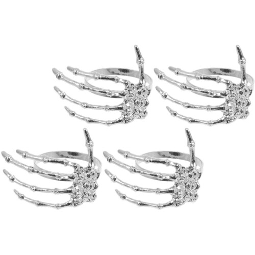 8 Pcs Halloween Ghost Palm Shaped Napkin Rings 2