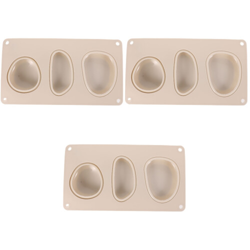 3 Pcs Silicone Mold Oval Cobblestone for Polymer Clay Soap Plaster 2