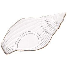 5Pcs Transparent Glass Dessert Plates Conch Design Food Serving Tray