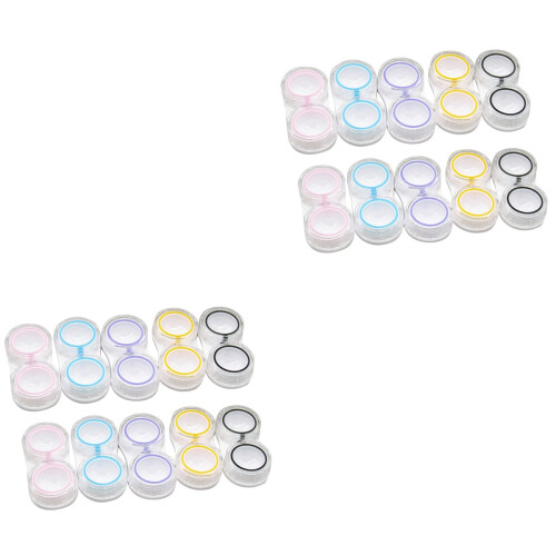 30 Pcs /Set Leak-Proof Lens Case Storage Double Box Lens Storage Box 2