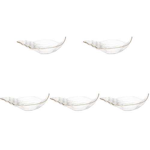 5 Pcs Glass Fruit Plate Crystal Tableware Decorative Dessert Plate 1