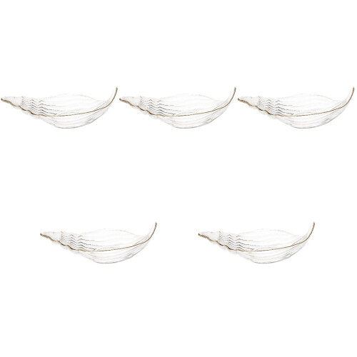 5 Pcs Glass Fruit Plate Crystal Tableware Decorative Dessert Plate 2