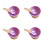 4 Pcs Ice Cream Bowl With Spoon Purple 4