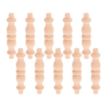 50 Pcs Unfinished Wooden Baluster Spindles For Crafts And Furniture