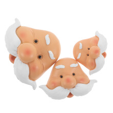 3 stuks mini santa hars cabochons, 3d kerstman hoofd ornamenten diy