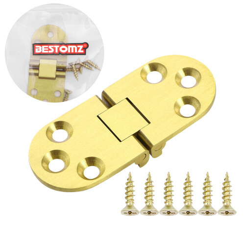 2Pcs Solid Brass Hinges With Screws For Folding Table Cabinet Door 1