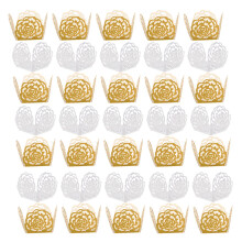 100St Muffin Cups Papieren Truffelhouder Met Rozenkant Design