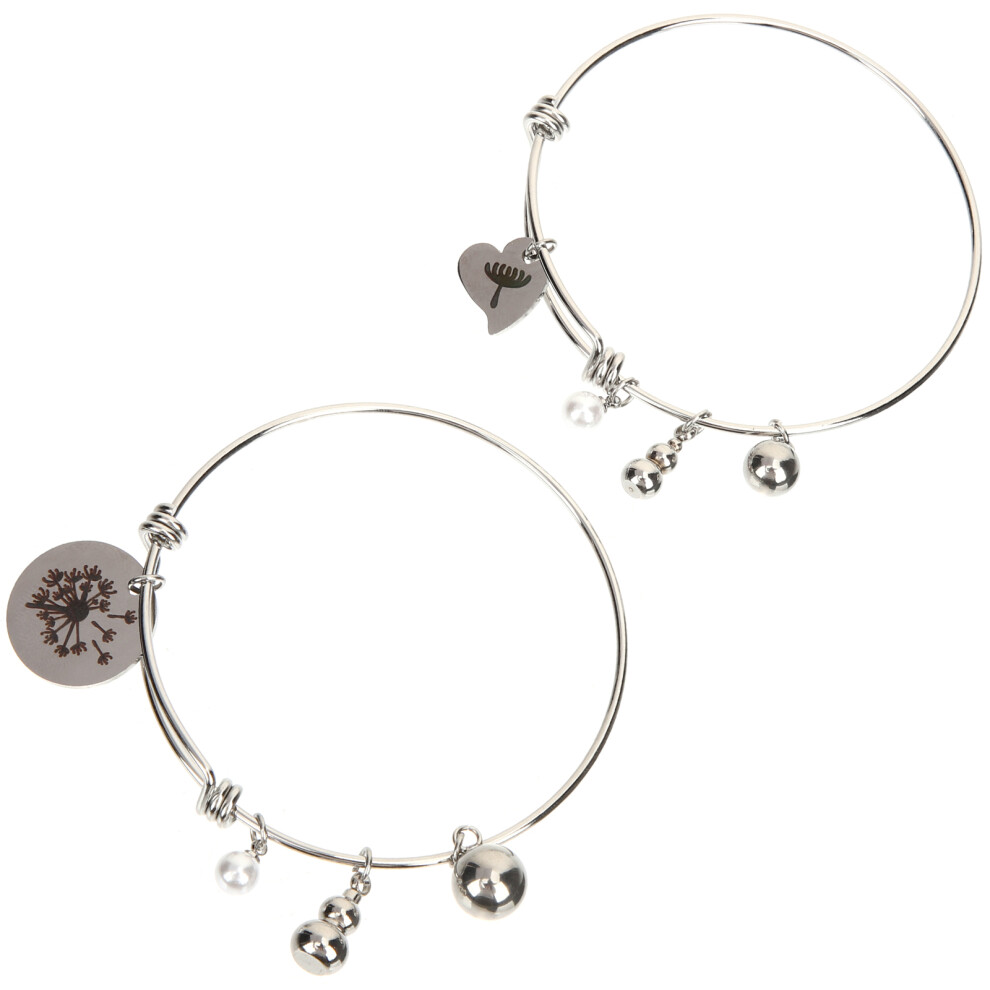 Photos - Bracelet 5 Pairs Mom And Daughter Stainless Steel Matching Bangle 