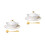 2Sets Home Use White Ceramic Baking Bowls for Pudding Dessert and Soup 8