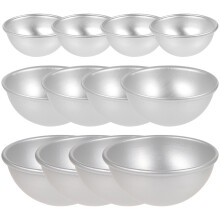 12 halve bol badmoulds aluminiumlegering voor cake, , ambachten
