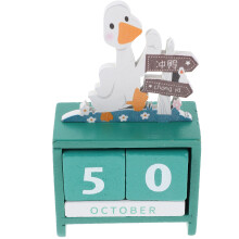 4Pcs Cartoon Wood Perpetual Block Calendar For Home And Office Use