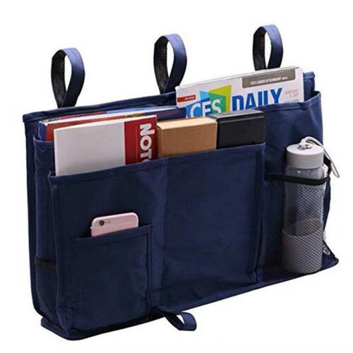 Bedside Storage Pouch Mit Mehreren Fächern Dunkelblau 1