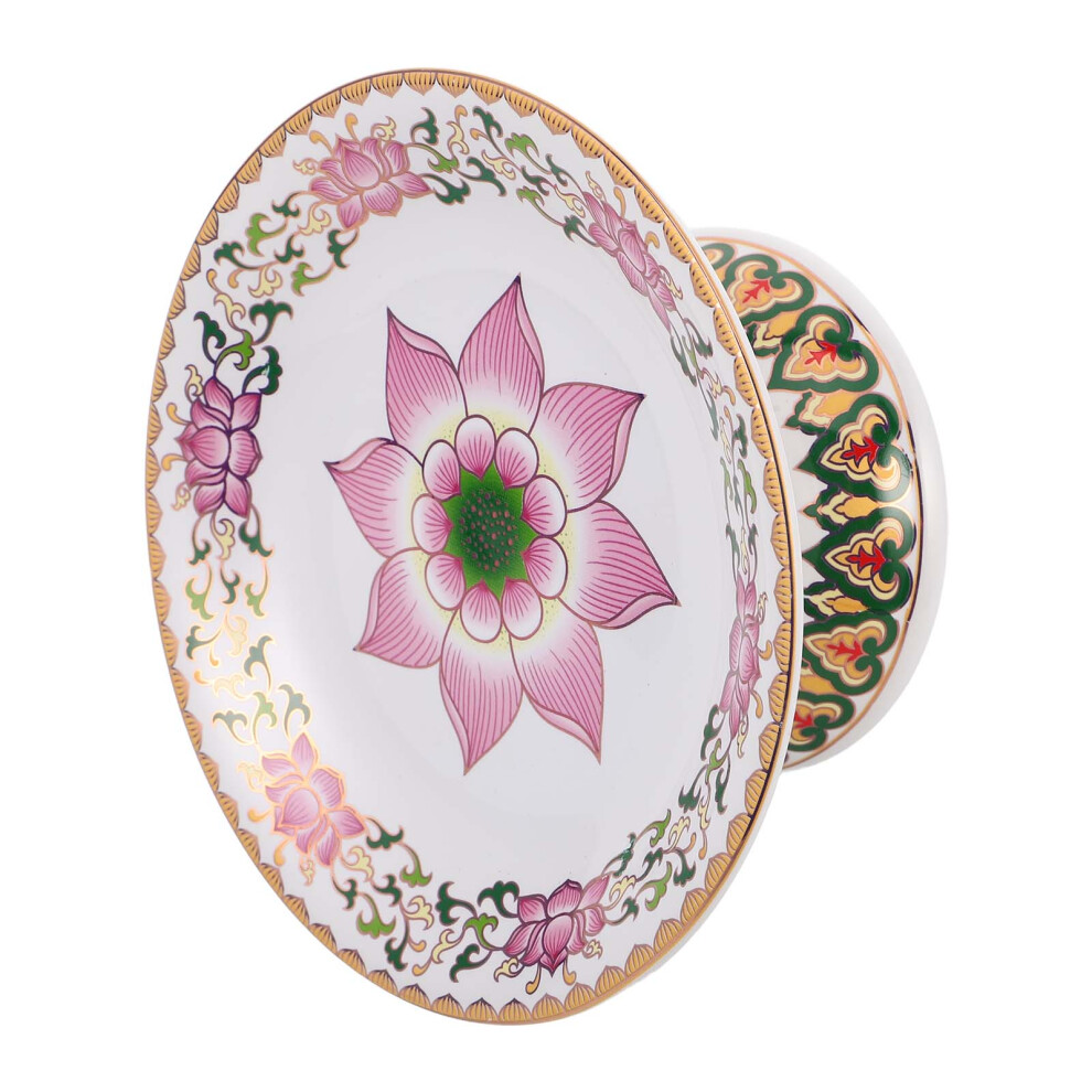 2Pcs Ceramic Fruit Plate With Lotus Pattern For Temple And Home Use-image-OPC-PKX5X67-NEW