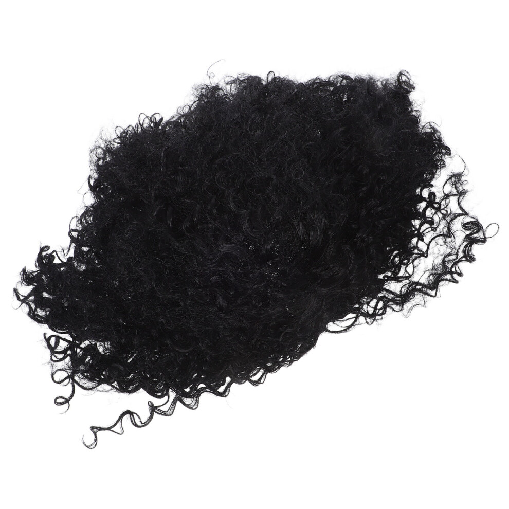 Happyyami Unisex Black Short Afro Curly Wig For Women Synthetic Lightweight Comfortable