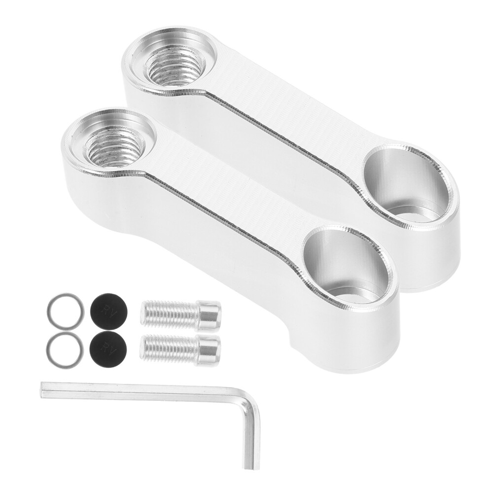 2 Sets Motorcycle Rearview Mirror Mount Risers Extenders Brackets 032510815492