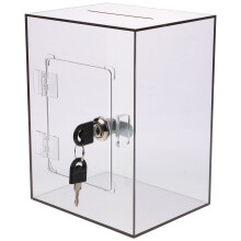 acryl spendenbox mit schloss transparent für urne ticket