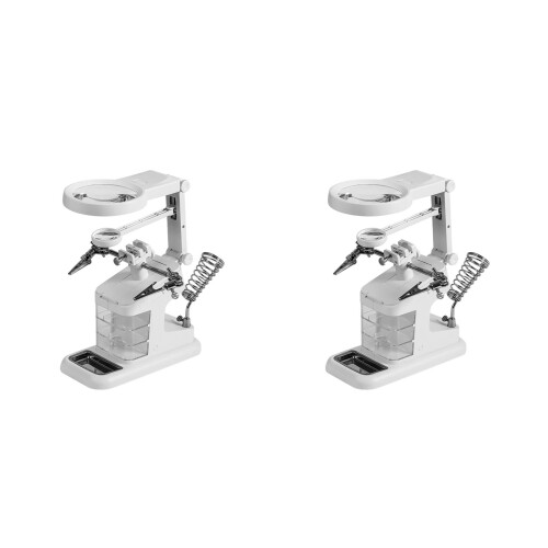 2Pcs Led Light Magnifier Station Stand For Welding 2