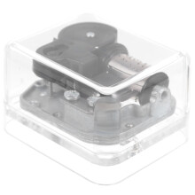 2 Pcs Square Transparent Clockwork Music Box Movement Acrylic Part
