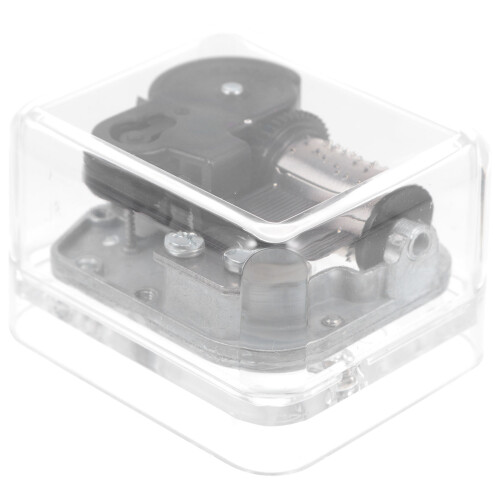 2 Pcs Square Transparent Clockwork Music Box Movement Acrylic Part