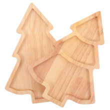 2Stk Weihnachtsbaum Tabletts: Holz Snackplatten Für Party, Süßigkeiten