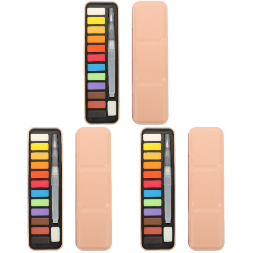 3 Boxes Professional Watercolor Paint Set Pigment Kit Art Tools 1