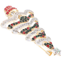 4 Pcs Christmas Tree Brooch Rhinestone Costume Accessory