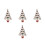 4 Pcs Christmas Tree Brooch Rhinestone Costume Accessory 4
