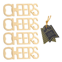 4-teiliger Cheers- -Flaschenöffner für Hochzeiten und Partys