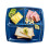 3Pcs 10 Inch Bone China Square Plate With Three Compartments Dark Blue 1