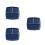 3Pcs 10 Inch Bone China Square Plate With Three Compartments Dark Blue 7