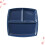 3Pcs 10 Inch Bone China Square Plate With Three Compartments Dark Blue 2