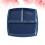 3Pcs 10 Inch Bone China Square Plate With Three Compartments Dark Blue 10