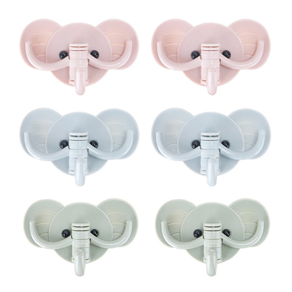 18 Pcs Punch Free Wall Hooks Elephant Rotational Hangers For Home 032510812989