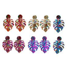 10 Pairs Bohemian Glitter Leaf Tassel Dangle Drop Earrings For Girls