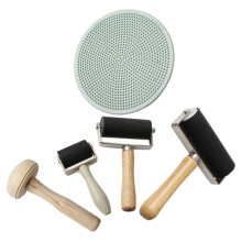 5-teiliges druckgrafik-werkzeug-set aus , , holz
