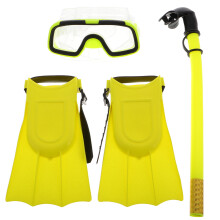 kinder schnorchelausrüstung mit trockenschnorchel, brille, flossen 25-30