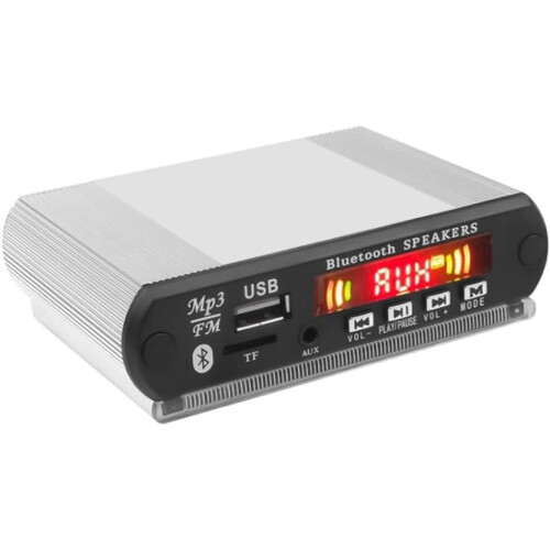 Bluetooth MP3 Player Decoder Board Model B - FM Radio, USB, TF Card, Wireless Audio And Hands-Free, Remote, Silver 1