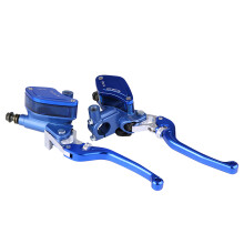 22mm CNC Motorrad Hydraulische Brems- und Kupplungshebel, Verstellbar Blau
