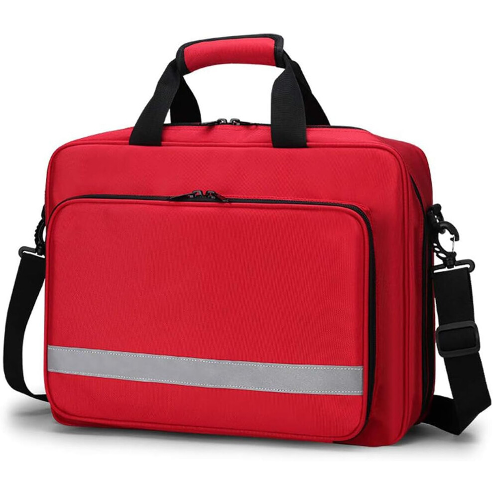 Red First Aid Responder Bag Empty Trauma Bag For Emt Ems Paramedics, Emergency Supplies Not Included