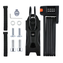 High Security Folding Cycle Lock, Heavy-Duty Alloy-Steel, Anti-Theft, Portable Bike Accessory For Door, Gate, Fence