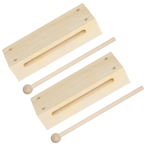 6 Sets Wooden Wood Block Instruments With Mallets 2