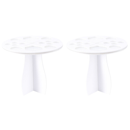 2 Pcs Makeup Brush Drying Rack 14 Holes Holder Stand (White) 1